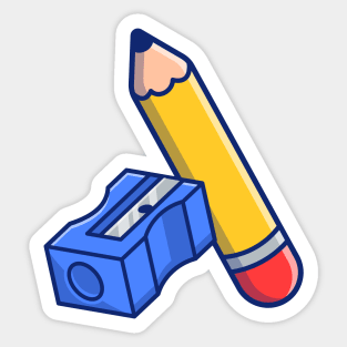 Pencil And Sharpener Sticker